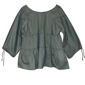 Zara Mint Green Babydoll Round Neck 3/4 Sleeve Top Sz L